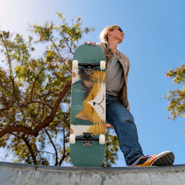 Cute Funny Cat Nap Skateboard (Outdoor 1)