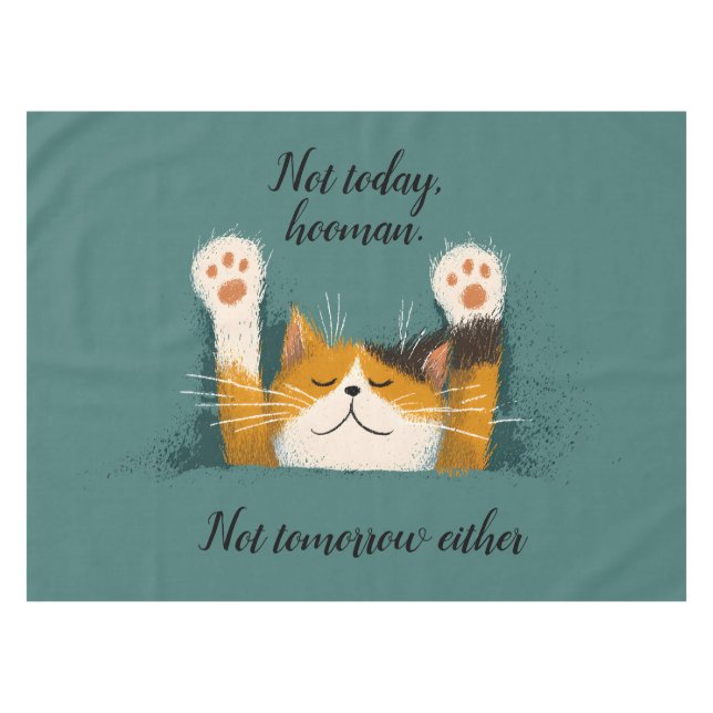 Cute Funny Cat Nap Tablecloth (Front (Horizontal))