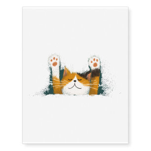 Cute Funny Cat Nap Temporary Tattoos