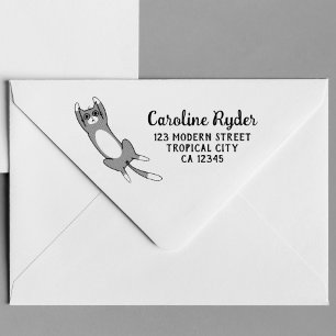 Cute Funny Cat Personalized Rubber Stamp