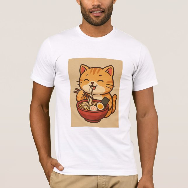 Cute Funny Cat Ramen | Graphic Tee (Front)