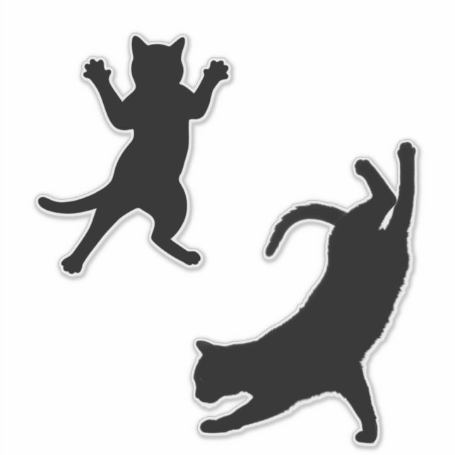 Cute Funny Cat Silhouette Sticker (Front)