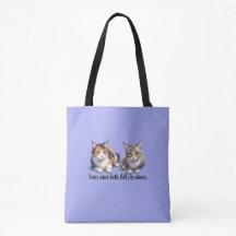 Cute Funny Cat Theme Light Blue Tote