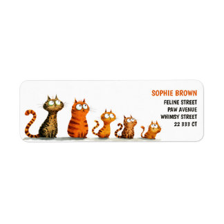 Cute Funny Cats Quirky Cat Lover Return Address Label