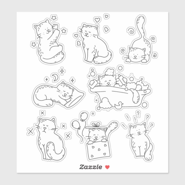 Cute funny cats sticker (Sheet)