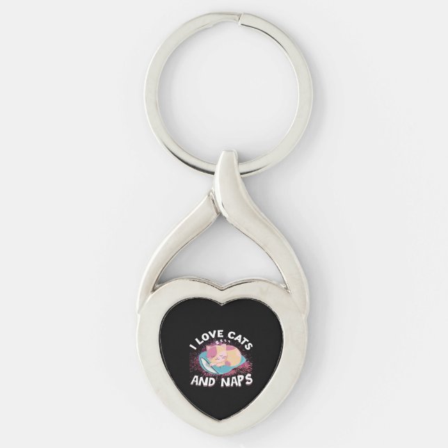 Cute funny Cats with Quote Cat-Lover Keychain (Front)