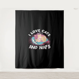 Cute funny Cats with Quote Cat-Lover Tapestry