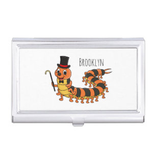 Cute funny centipede cartoon illustration business card case