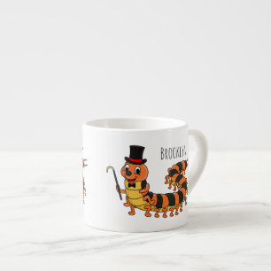 Cute funny centipede cartoon illustration espresso cup