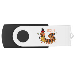 Cute funny centipede cartoon illustration  flash drive