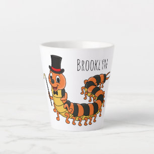Cute funny centipede cartoon illustration latte mug