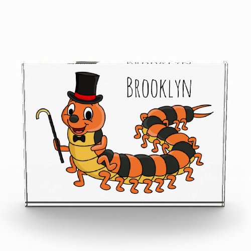 Cute funny centipede cartoon illustration photo block