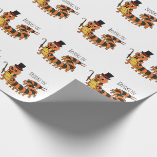 Cute funny centipede cartoon illustration wrapping paper