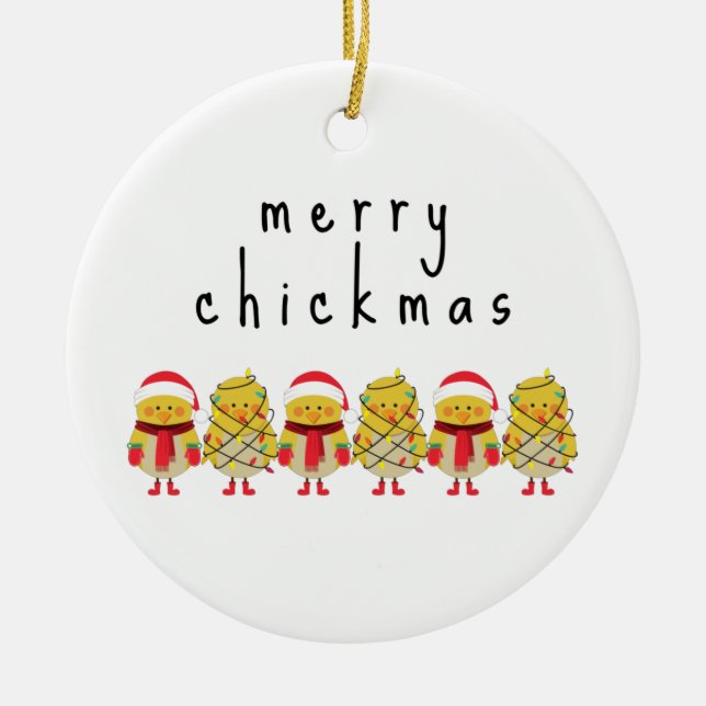 Cute Funny Chicken Gift Ceramic Ornament (Front)