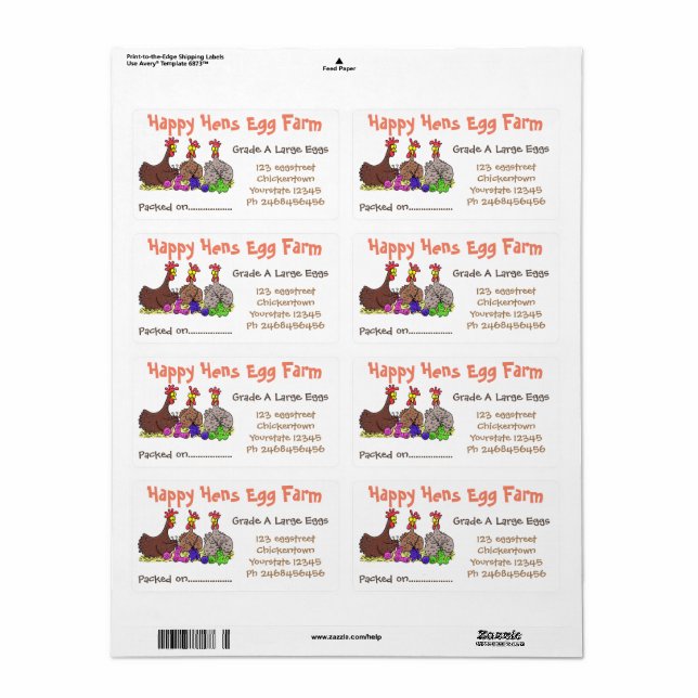 Custom Egg Carton Labels - Photo Of Your Flock