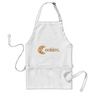 Cute Funny Chocolate Chip Cookie "Cookies" Text Adult Apron