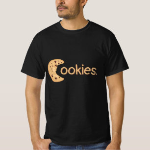 Cute Funny Chocolate Chip Cookie "Cookies" Text T-Shirt