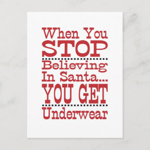 Cute Funny Christmas Believe in Santa Holiday Postcard