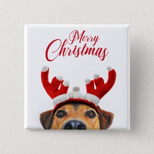 Cute Funny Christmas Dog Reindeer Antler Headband Button