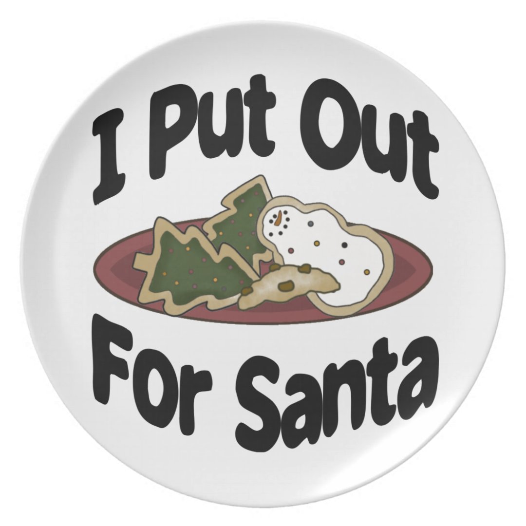Cute Funny Christmas Holiday I Put Out For Santa Melamine Plate Zazzle 