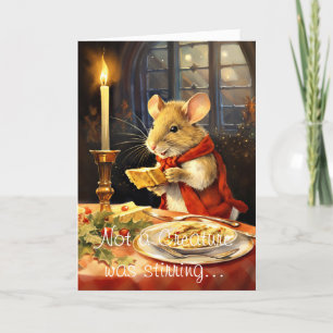 Cute Funny Christmas Mouse Poem Holiday Card