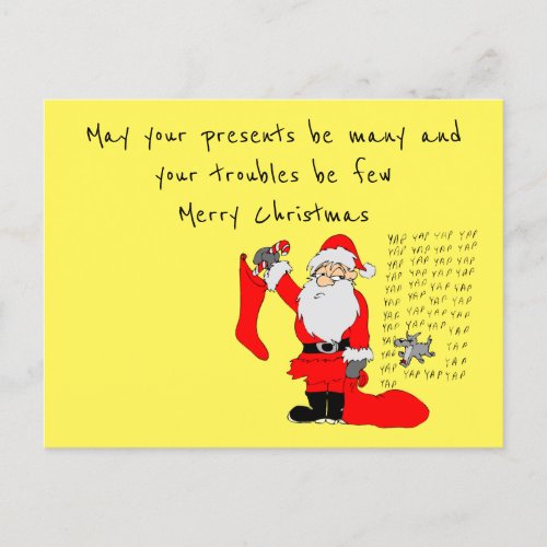 Cute funny christmas postcard