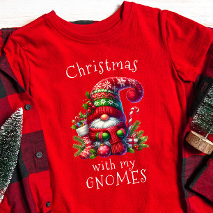 Cute Funny Christmas With My Gnomes Holiday T-Shirt