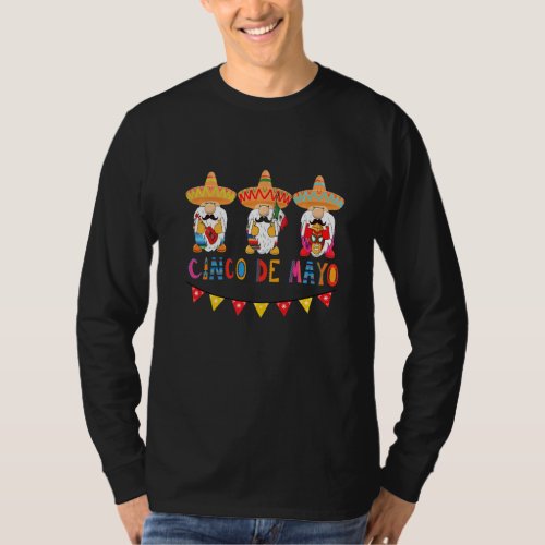 Cute Funny Cinco De Mayo Gnome Mexican Fiesta Part T_Shirt