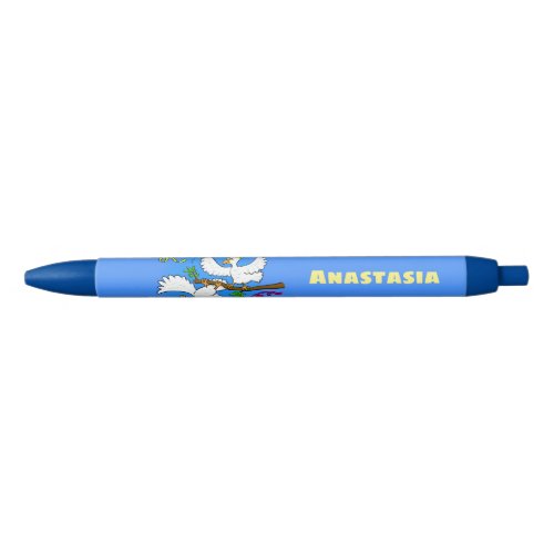 Cute funny cockatoo birds cartoon black ink pen