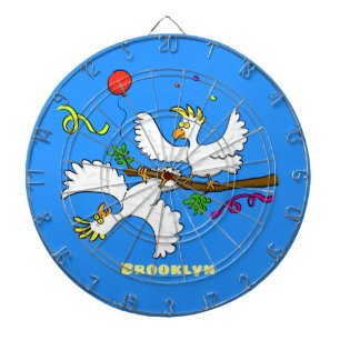 Cute funny cockatoo birds cartoon dart board
