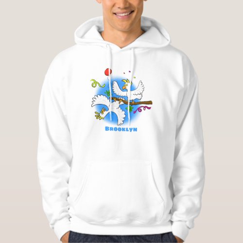Cute funny cockatoo birds cartoon hoodie