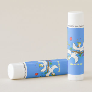 Cute funny cockatoo birds cartoon lip balm