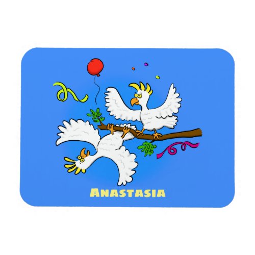 Cute funny cockatoo birds cartoon magnet