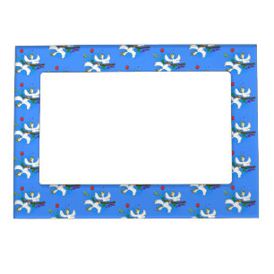 Cute funny cockatoo birds cartoon magnetic frame