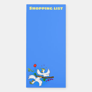 Cute funny cockatoo birds cartoon magnetic notepad