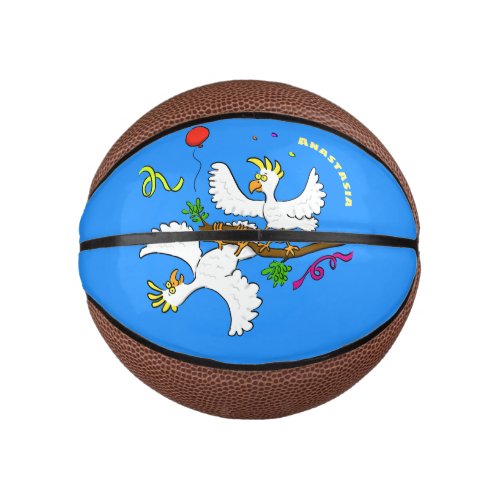 Cute funny cockatoo birds cartoon  mini basketball