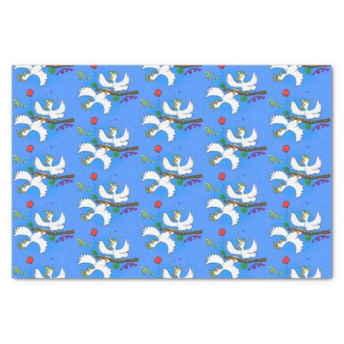 Cute funny cockatoo birds cartoon tissue paper