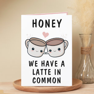 Cute Funny Coffee Cup Spouse Happy Birthday Letterpress Thank You Card