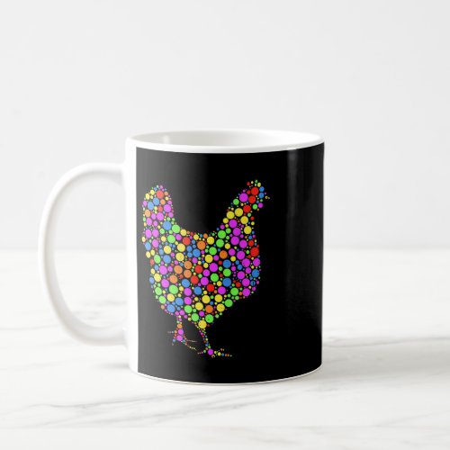 Cute Funny Colored Dot Chicken International Dot D Coffee Mug