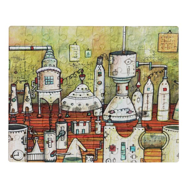CUTE FUNNY COLORFUL ACRYLIC SCIENTIST'S LAB JIGSAW PUZZLE (Puzzle Horizontal)