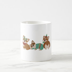 Cute Funny Corgi Dogs Christmas 2025 Coffee Mug