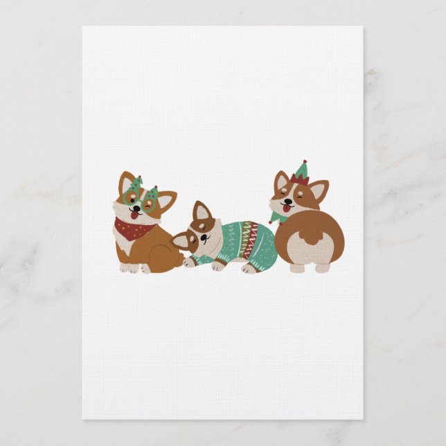 Cute Funny Corgi Dogs Christmas 2025 Invitation (Front)