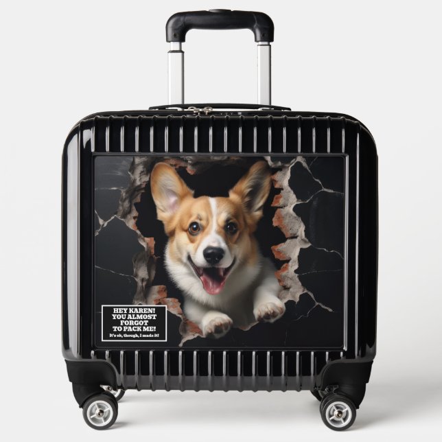 Cute Funny Corgi Meme Luggage (Front)