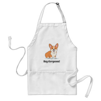 Cute Funny Corgi Puppy - Hey Corgeous Adult Apron