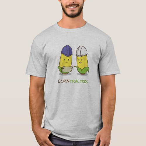 Cute Funny Corn Contractors Punny Humor T_Shirt