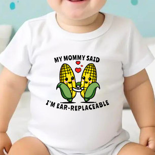 Cute Funny Corn Pun Corny Joke Ear-Irreplaceable Baby Bodysuit