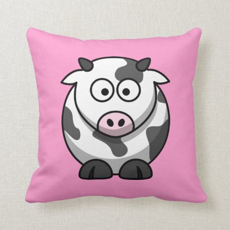 Cute Funny Cow Throw Pillow