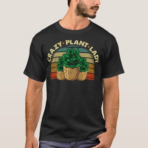 Cute Funny Crazy Plant Lady Planting Gardening T_Shirt