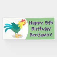 Cute funny crowing rooster cartoon illustration
