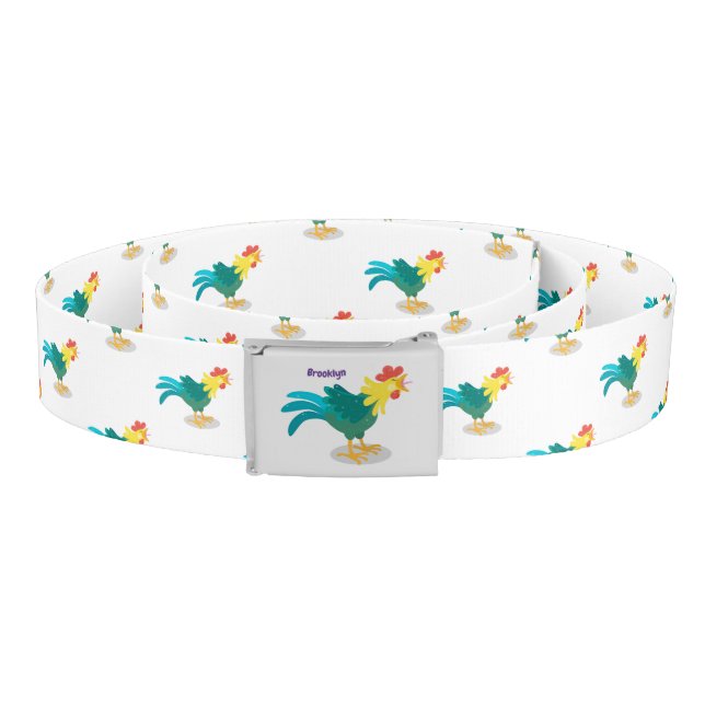 Cute funny crowing rooster cartoon illustration belt (Coil)
